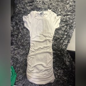 Sky to moon white bodycon tshirt dress, size M